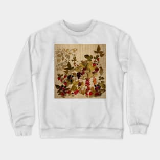 French Cretonne with Forest Fruits Pattern Crewneck Sweatshirt